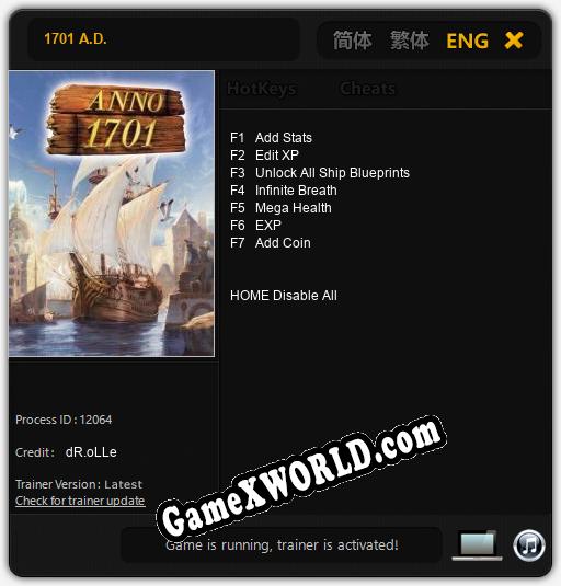 Трейнер для 1701 A.D. [v1.0.7]