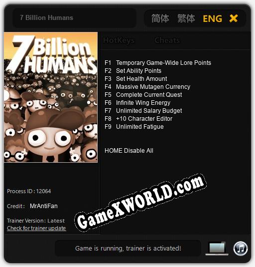 7 Billion Humans: Читы, Трейнер +9 [MrAntiFan]