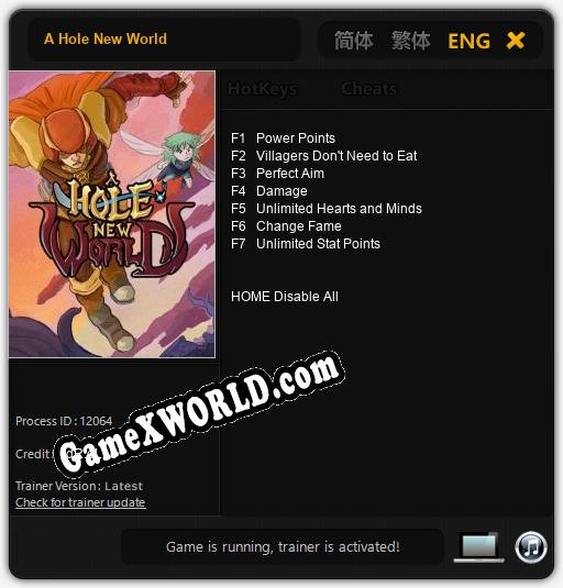 Трейнер для A Hole New World [v1.0.4]