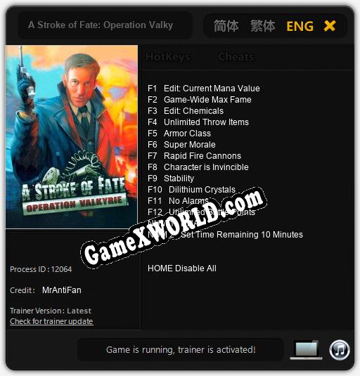 A Stroke of Fate: Operation Valkyrie: Читы, Трейнер +14 [MrAntiFan]