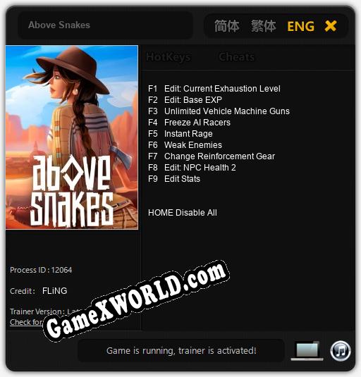 Трейнер для Above Snakes [v1.0.3]