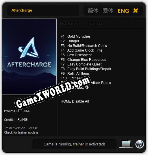 Aftercharge: Трейнер +12 [v1.3]