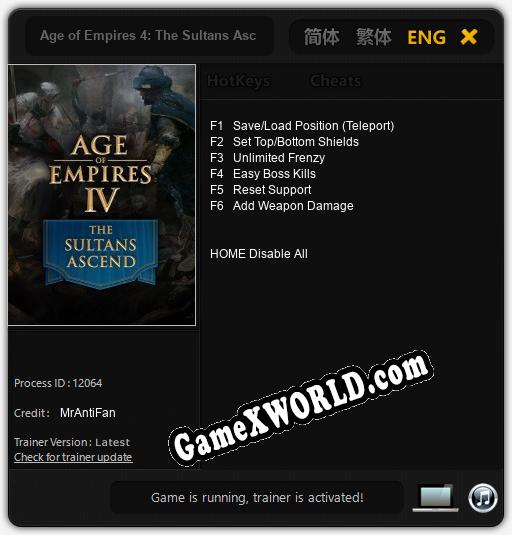 Age of Empires 4: The Sultans Ascend: ТРЕЙНЕР И ЧИТЫ (V1.0.23)