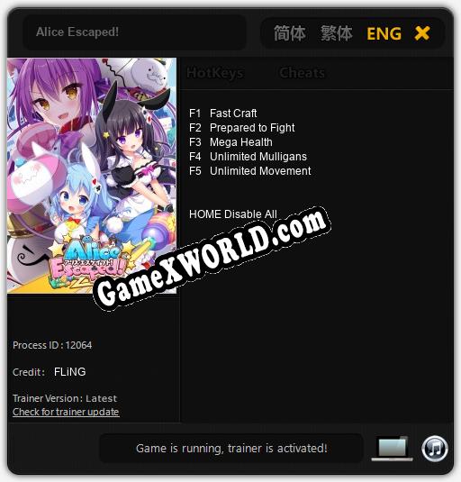 Трейнер для Alice Escaped! [v1.0.7]