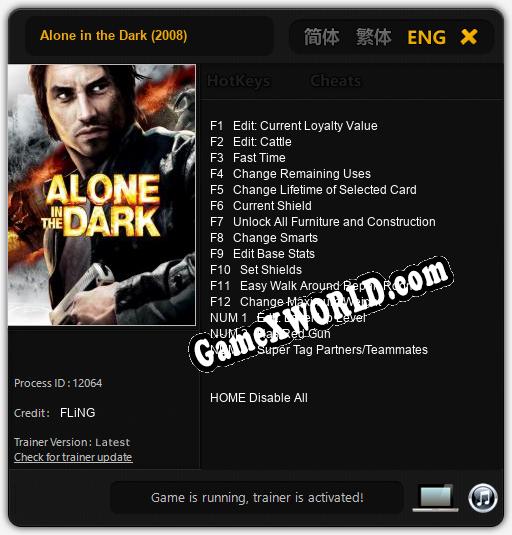 Alone in the Dark (2008): Читы, Трейнер +15 [FLiNG]