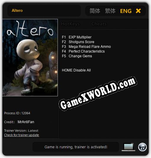 Altero: Трейнер +5 [v1.9]