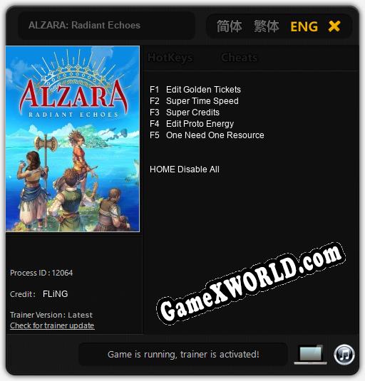 Трейнер для ALZARA: Radiant Echoes [v1.0.7]