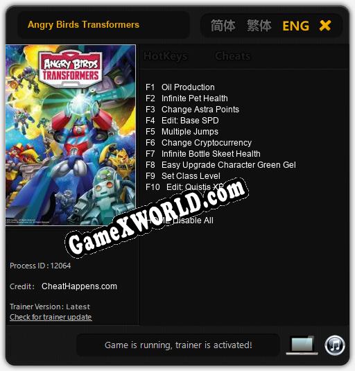 Angry Birds Transformers: Читы, Трейнер +10 [CheatHappens.com]