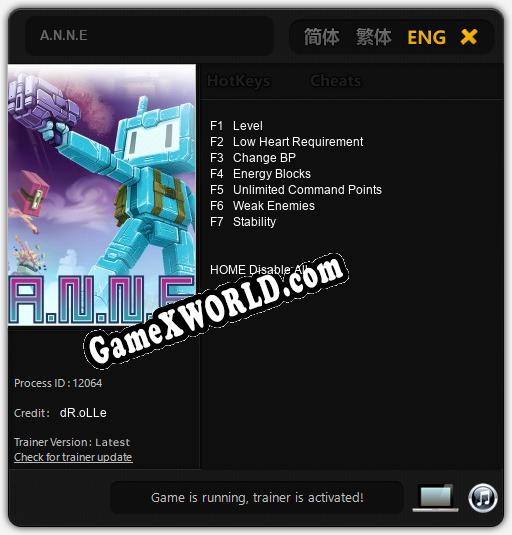 A.N.N.E: ТРЕЙНЕР И ЧИТЫ (V1.0.94)
