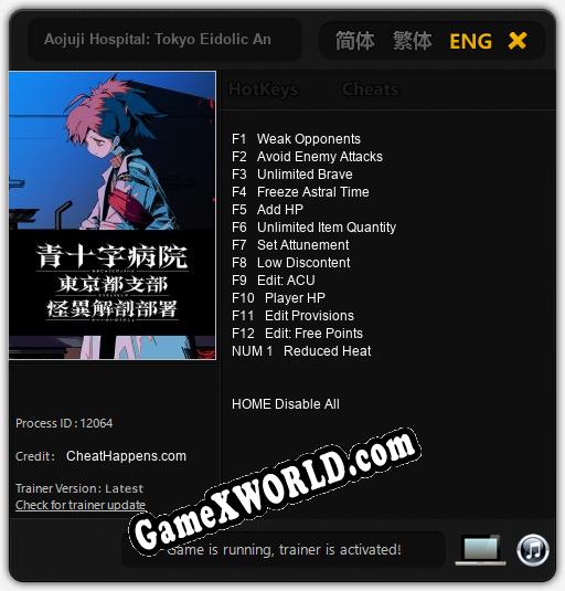 Aojuji Hospital: Tokyo Eidolic Anatomy Division: Читы, Трейнер +13 [CheatHappens.com]