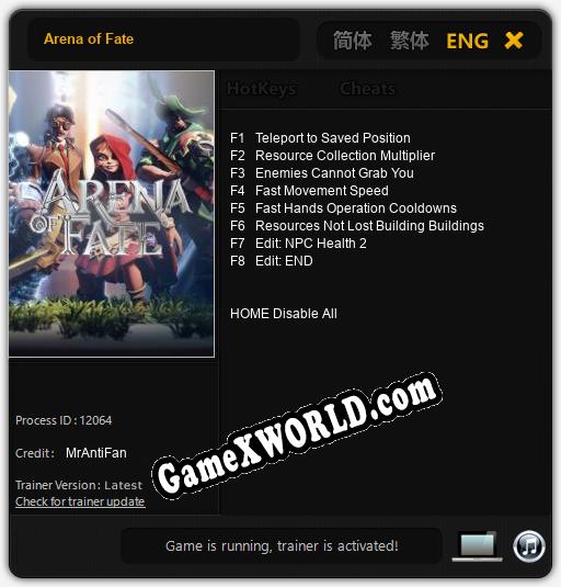 Arena of Fate: Трейнер +8 [v1.6]