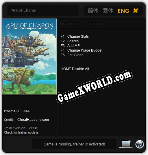 Трейнер для Ark of Charon [v1.0.1]