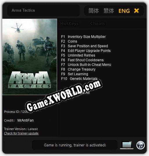 Arma Tactics: Читы, Трейнер +10 [MrAntiFan]