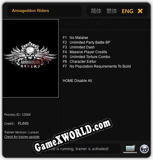 Armageddon Riders: Трейнер +7 [v1.6]