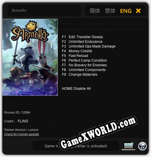 Трейнер для Armello [v1.0.8]