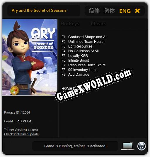 Трейнер для Ary and the Secret of Seasons [v1.0.1]