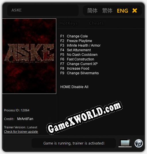 ASKE: Читы, Трейнер +9 [MrAntiFan]