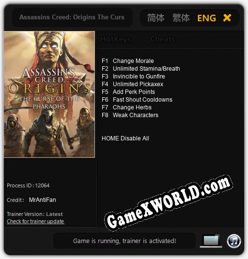 Assassins Creed: Origins The Curse of the Pharaohs: Читы, Трейнер +8 [MrAntiFan]