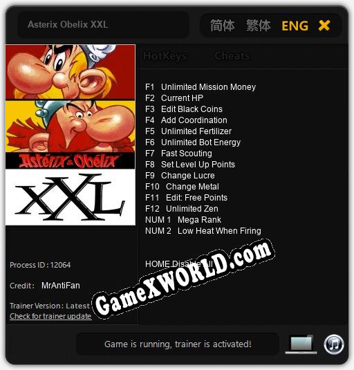 Трейнер для Asterix Obelix XXL [v1.0.7]