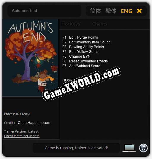 Autumns End: ТРЕЙНЕР И ЧИТЫ (V1.0.57)