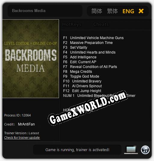 Backrooms Media: Читы, Трейнер +13 [MrAntiFan]