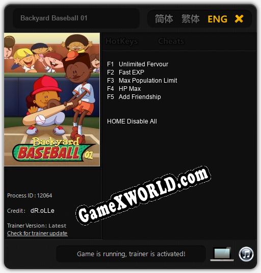 Backyard Baseball 01: Трейнер +5 [v1.9]