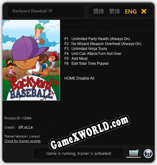 Backyard Baseball 97: ТРЕЙНЕР И ЧИТЫ (V1.0.18)