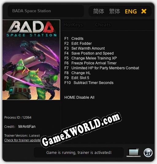 BADA Space Station: Трейнер +10 [v1.2]