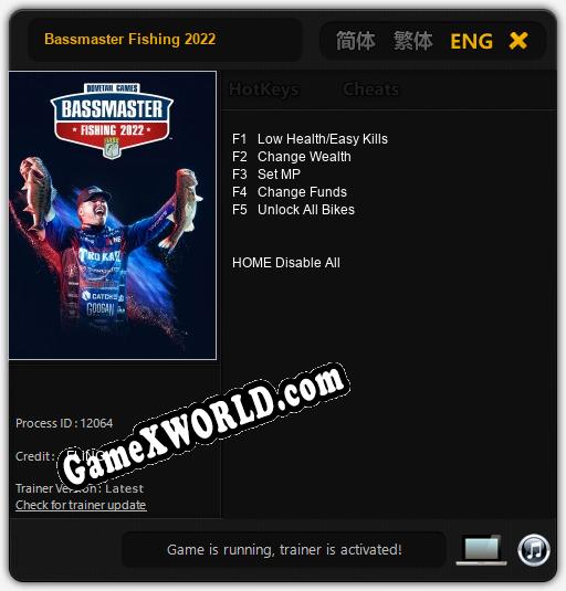 Трейнер для Bassmaster Fishing 2022 [v1.0.4]