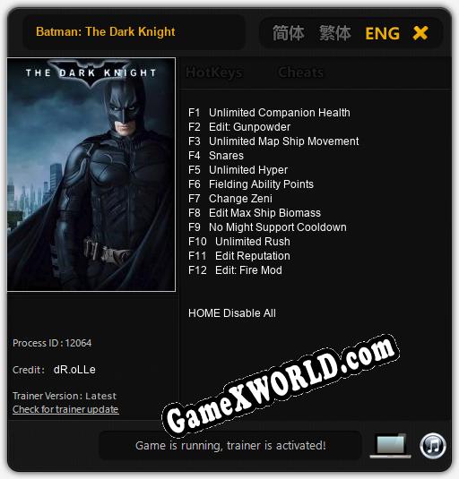 Batman: The Dark Knight: Читы, Трейнер +12 [dR.oLLe]