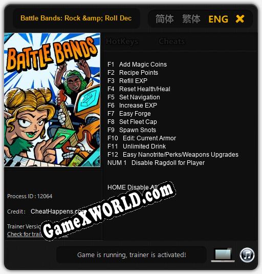 Трейнер для Battle Bands: Rock & Roll Deckbuilder [v1.0.2]