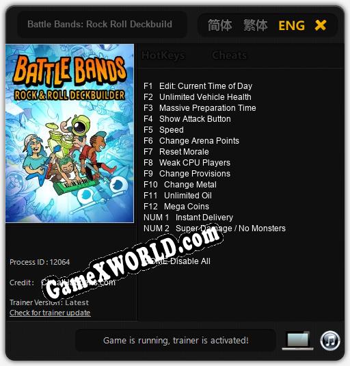 Трейнер для Battle Bands: Rock Roll Deckbuilder [v1.0.7]