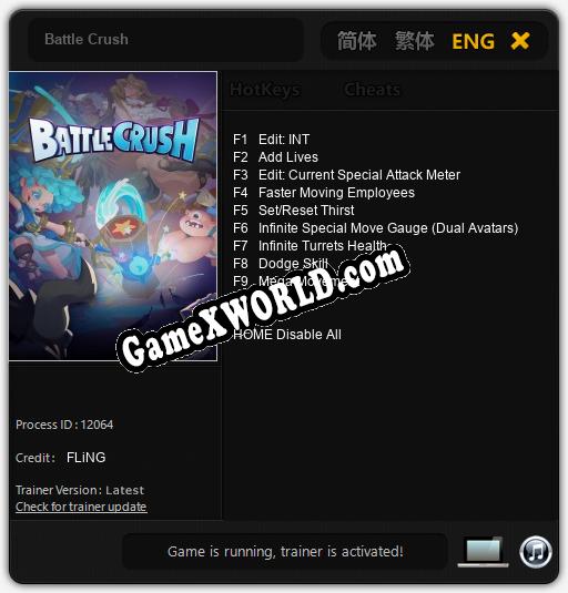 Трейнер для Battle Crush [v1.0.7]