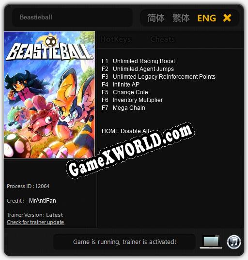 Трейнер для Beastieball [v1.0.4]