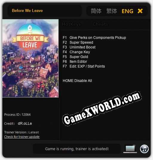 Трейнер для Before We Leave [v1.0.6]