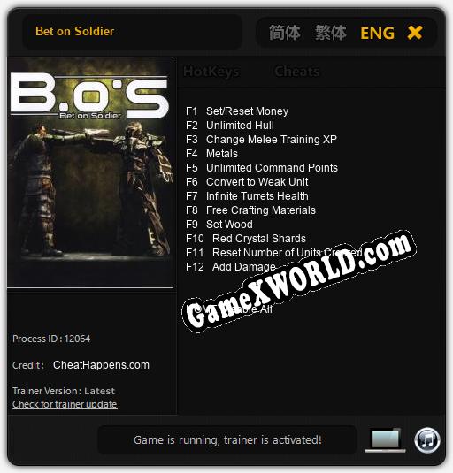 Bet on Soldier: ТРЕЙНЕР И ЧИТЫ (V1.0.73)