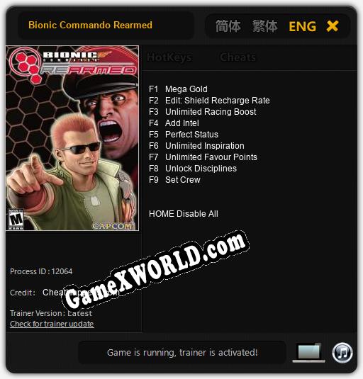 Bionic Commando Rearmed: Читы, Трейнер +9 [CheatHappens.com]