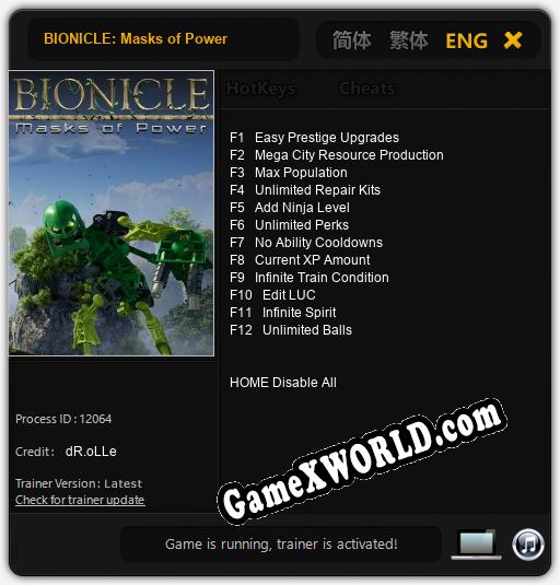 BIONICLE: Masks of Power: Трейнер +12 [v1.9]
