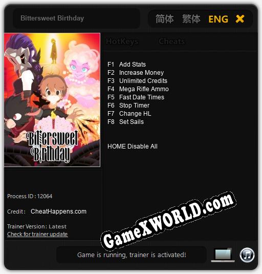 Bittersweet Birthday: Трейнер +8 [v1.2]
