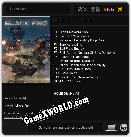 Black Fire: Читы, Трейнер +13 [MrAntiFan]