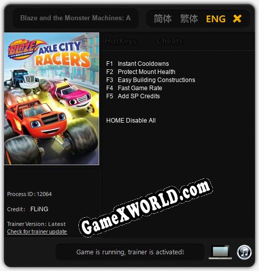 Blaze and the Monster Machines: Axle City Racers: ТРЕЙНЕР И ЧИТЫ (V1.0.82)
