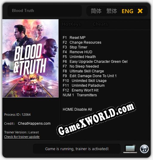 Blood Truth: Трейнер +13 [v1.2]