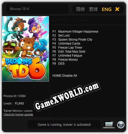 Трейнер для Bloons TD 6 [v1.0.3]