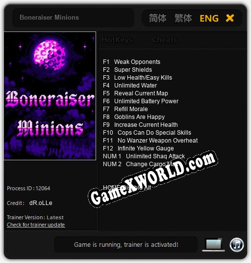 Трейнер для Boneraiser Minions [v1.0.4]