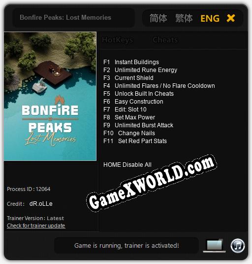 Bonfire Peaks: Lost Memories: Трейнер +11 [v1.2]