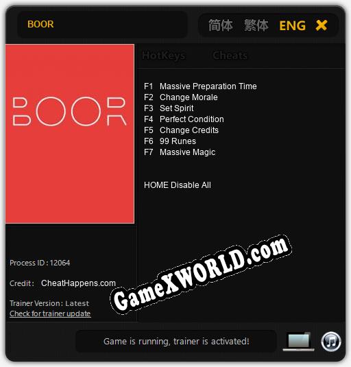 BOOR: Читы, Трейнер +7 [CheatHappens.com]