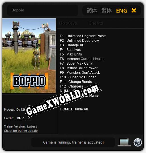 Boppio: ТРЕЙНЕР И ЧИТЫ (V1.0.4)