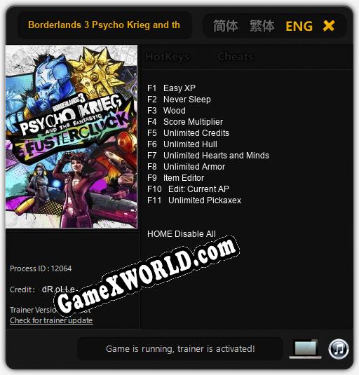 Borderlands 3 Psycho Krieg and the Fantastic Fustercluck: Трейнер +11 [v1.9]