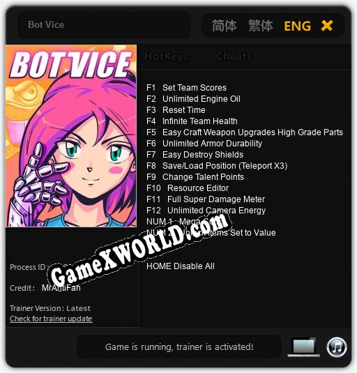 Bot Vice: Трейнер +14 [v1.5]