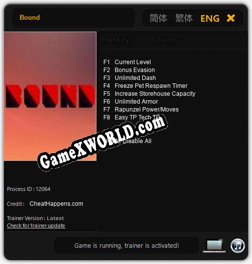 Bound: Трейнер +8 [v1.9]
